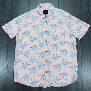 Rails Linen Mens Shirt Size Large Carson Miami Mirage Floral Button Short Sleeve